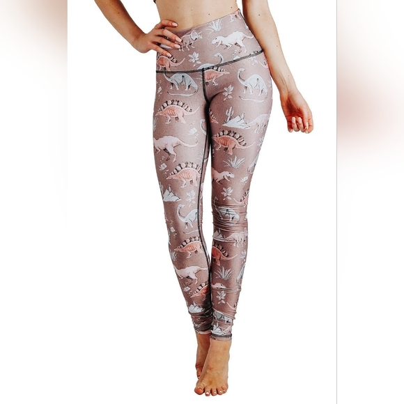 Yoga Democracy High Rise Legging in Dino Print - Picture 1 of 4